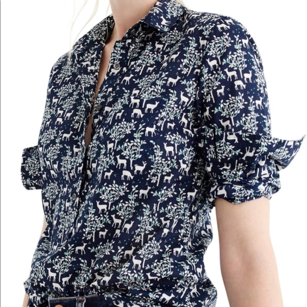 J Crew cotton button up blouse sz 2
